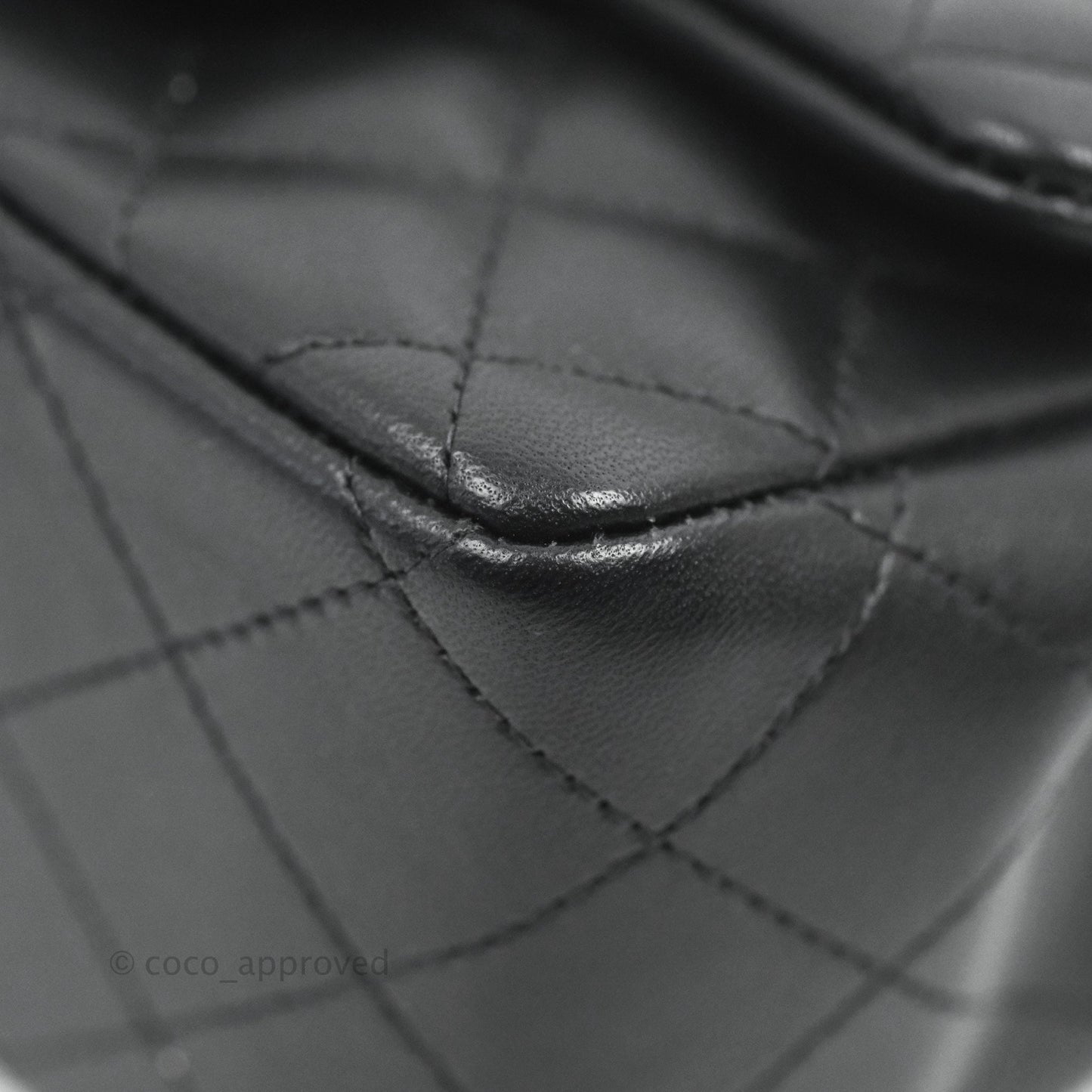 Chanel Mini Square Black Lambskin Silver Hardware