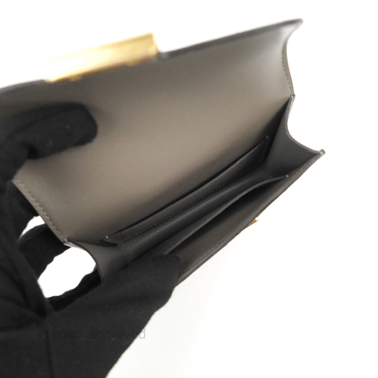 Hermès Constance Slim Wallet Gris Meyer Epsom Gold Hardware