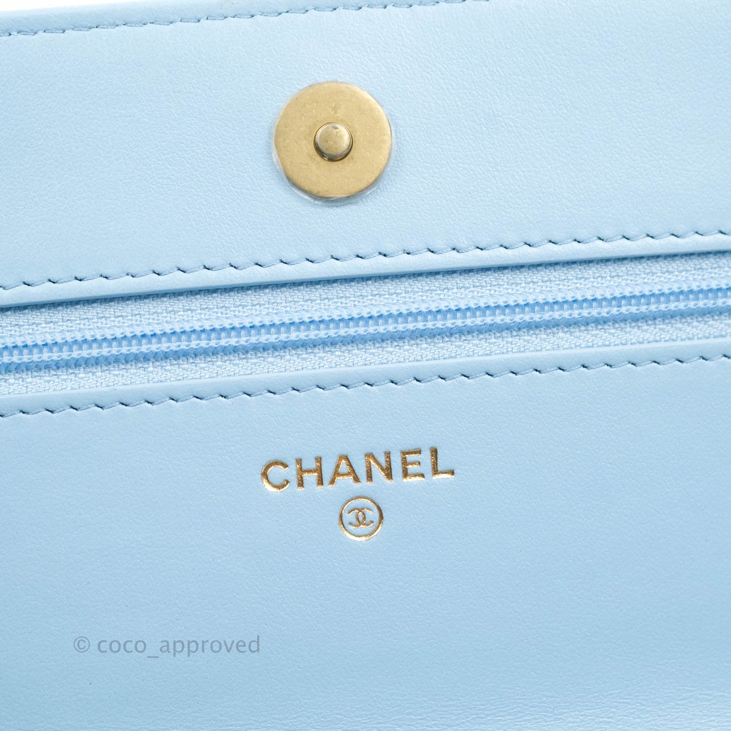Chanel Top Handle Pick Me Up Wallet On Chain WOC Blue Caviar Gold Hardware 22S
