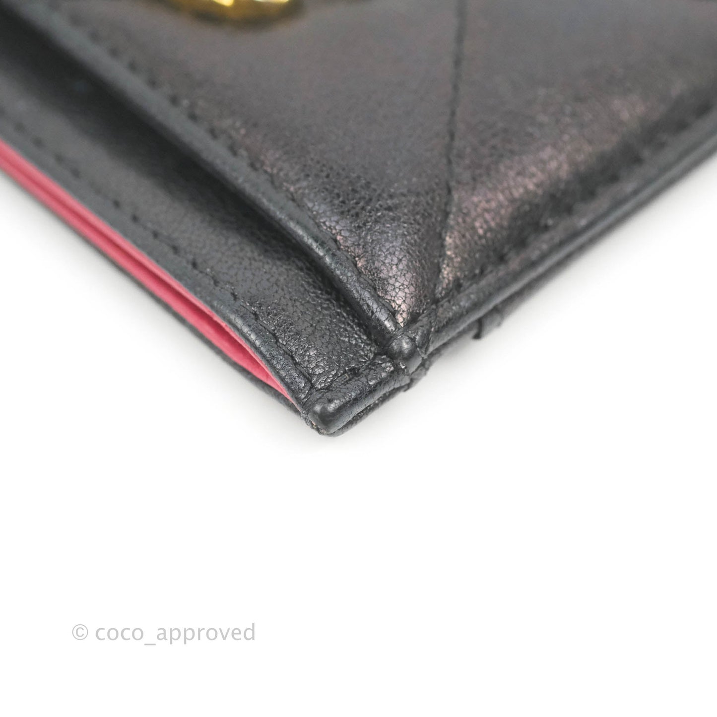 Chanel 19 Quilted Iridescent Black Flat Card Holder