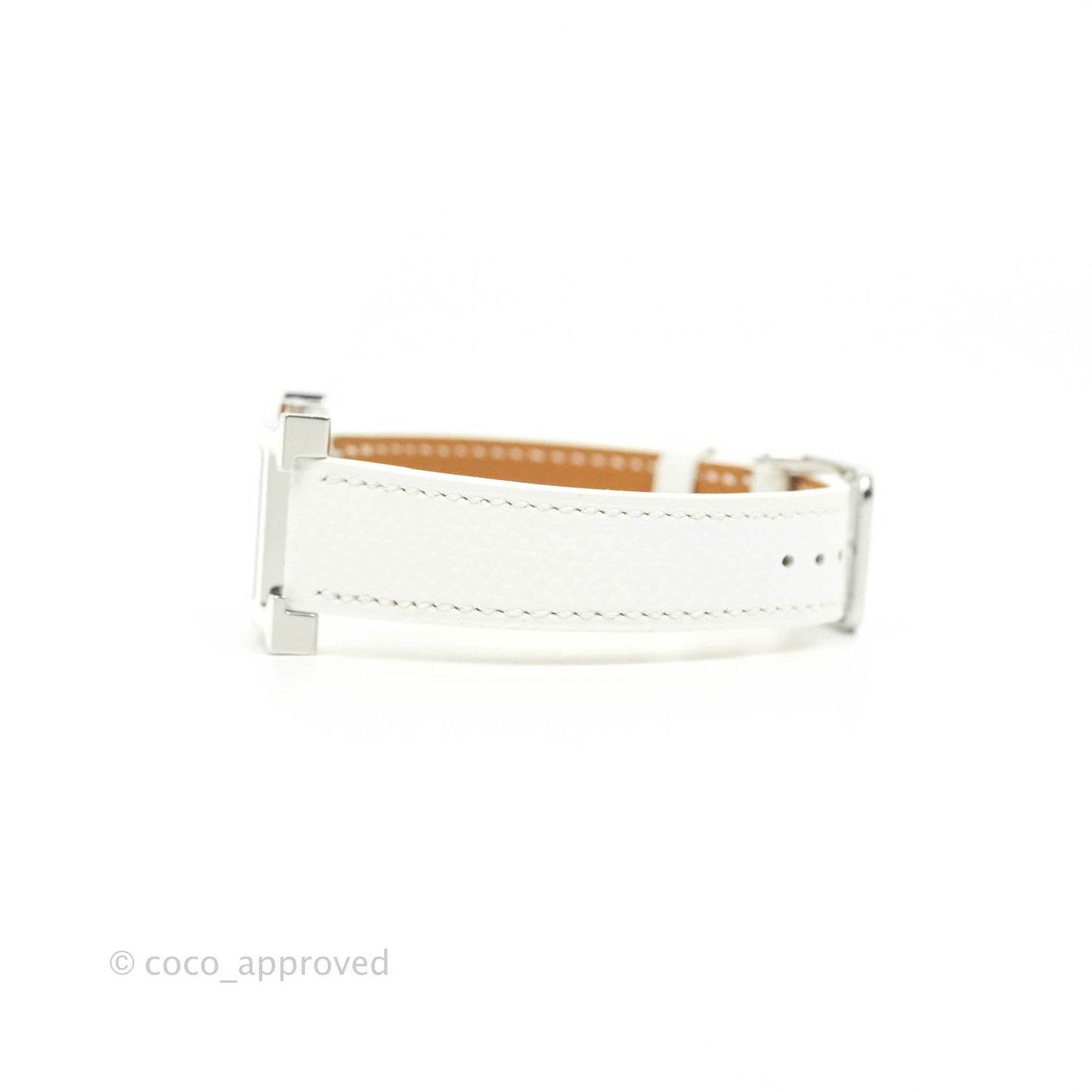 Hermès Heure H PM White Epsom Strap