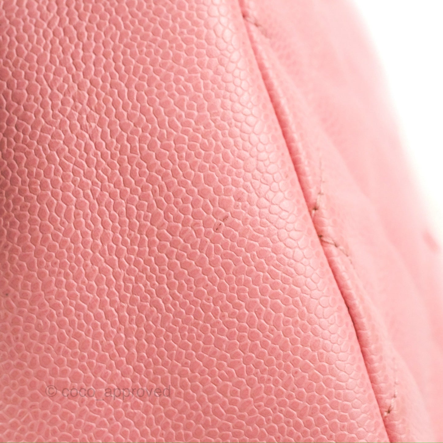 Chanel Vintage CC Quilted Shoulder Bag Pink Caviar Gold Hardware
