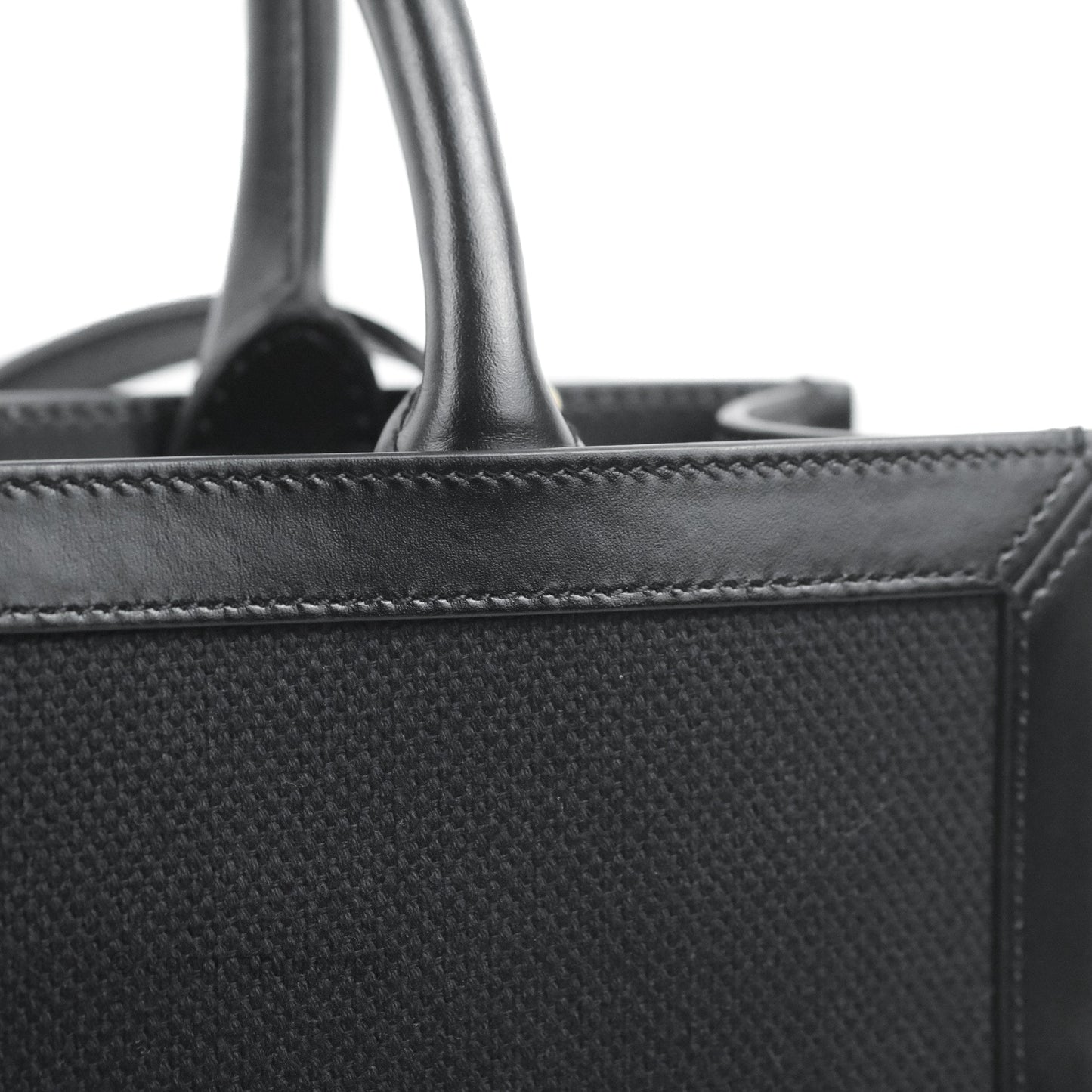 Celine Small Cabas Vertical Tote Black Textlie