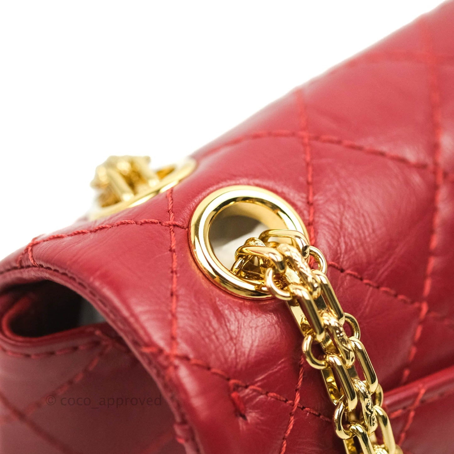 Chanel Mini Reissue 224 Red Aged Calfskin Gold Hardware 19S