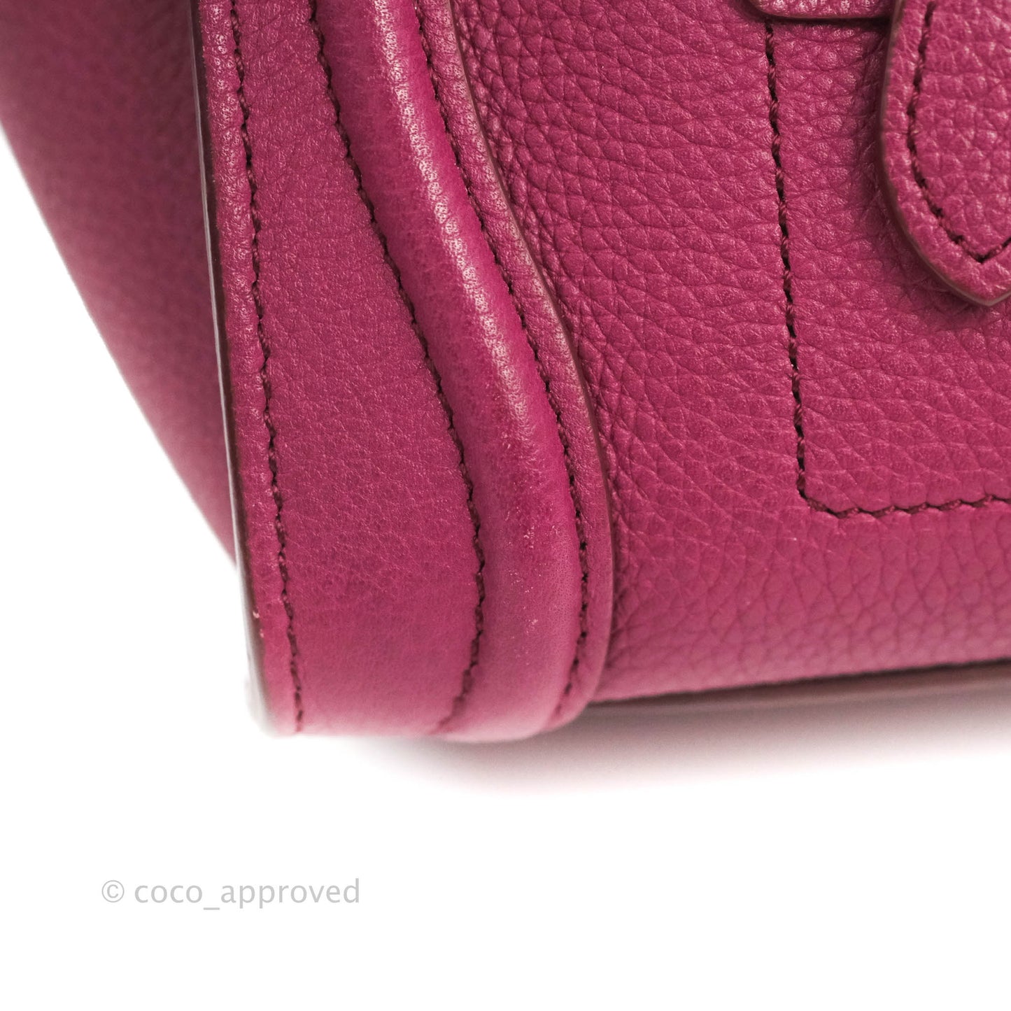 Celine Nano Luggage Plum Drummed Calfskin