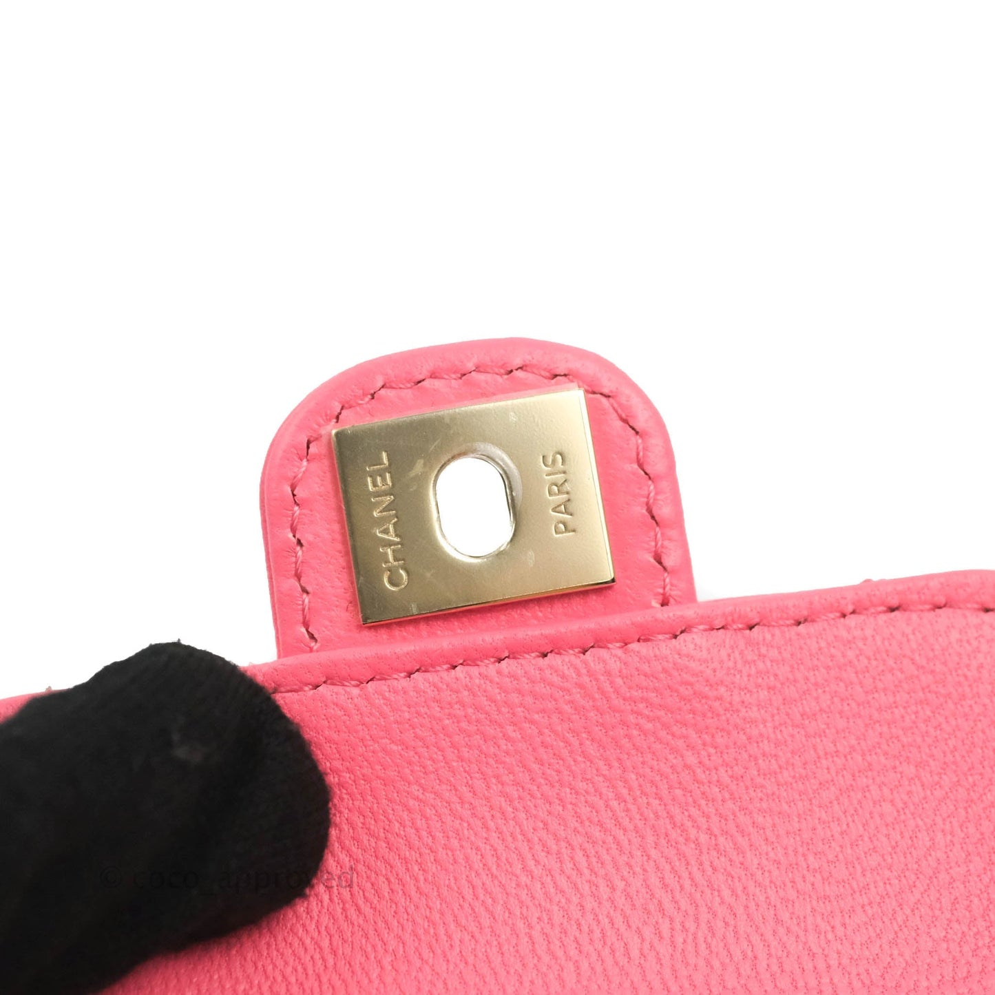 Chanel Small Heart Coin Purse Necklace Pink Lambskin Gold Hardware 22S