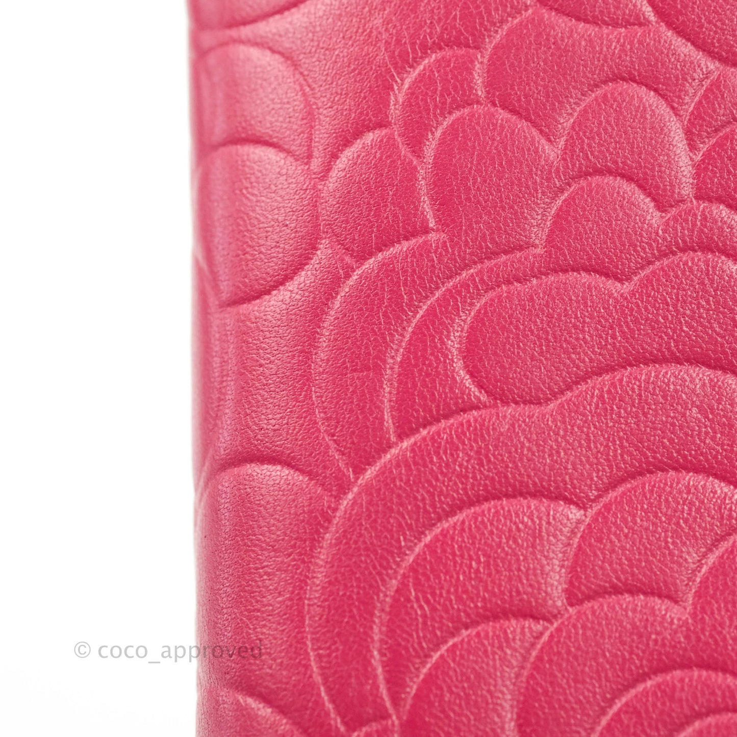 Chanel Wallet in Pink Camellia Embossed Lambskin