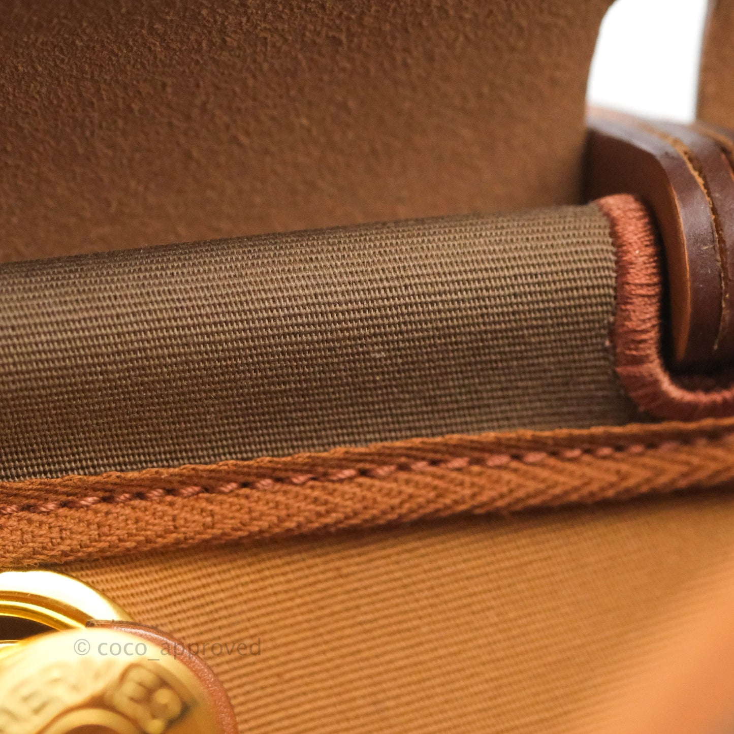 Hermès Retourne Herbag Zip 31 Etoupe-Dune/Fauve Canvas Gold Hardware