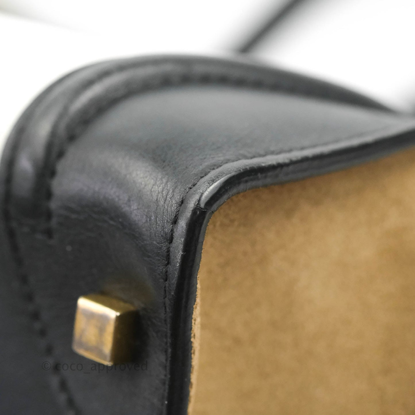 Celine Mini Luggage Bag Black/White/Brown Calfskin
