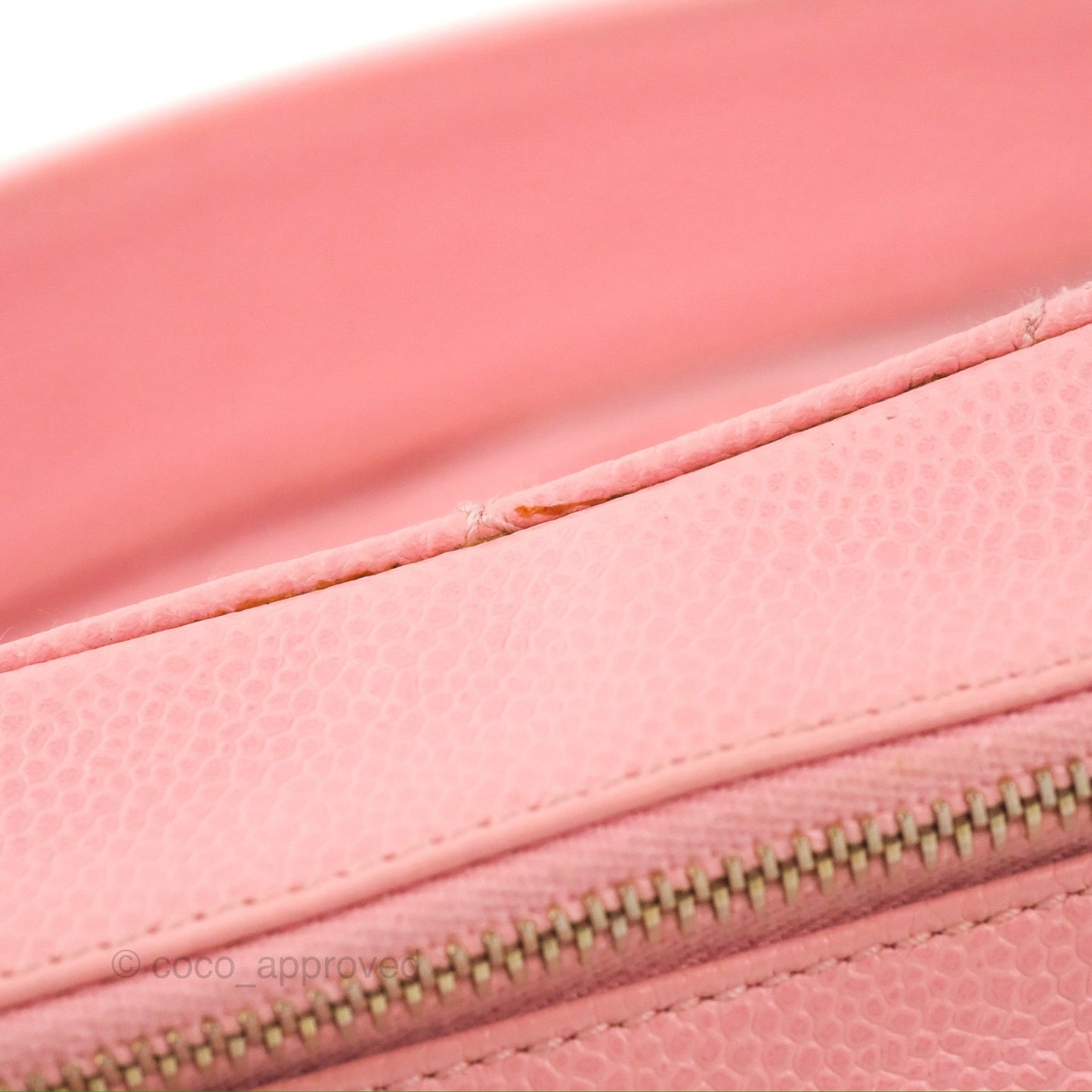 Chanel Vintage CC Quilted Shoulder Bag Pink Caviar Gold Hardware