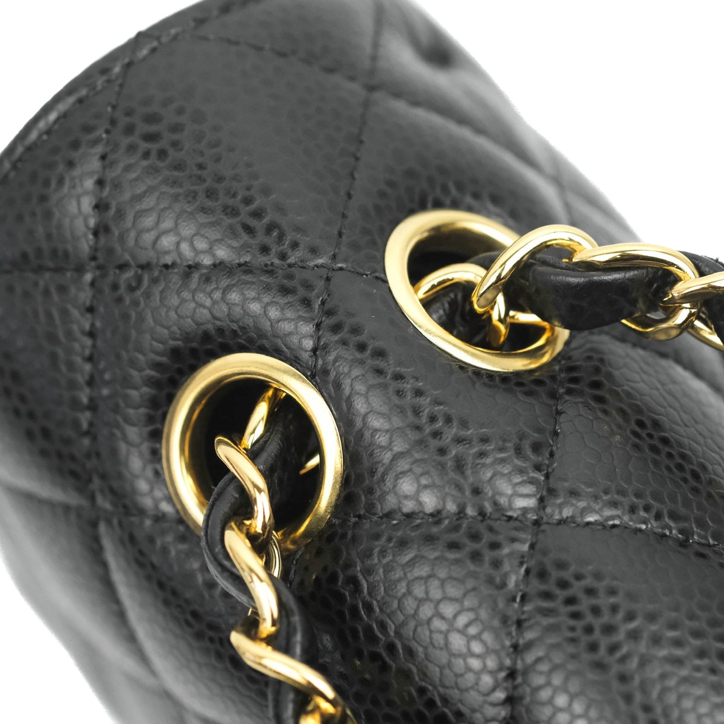 Chanel Classic M/L Medium Double Flap Black Caviar Gold Hardware