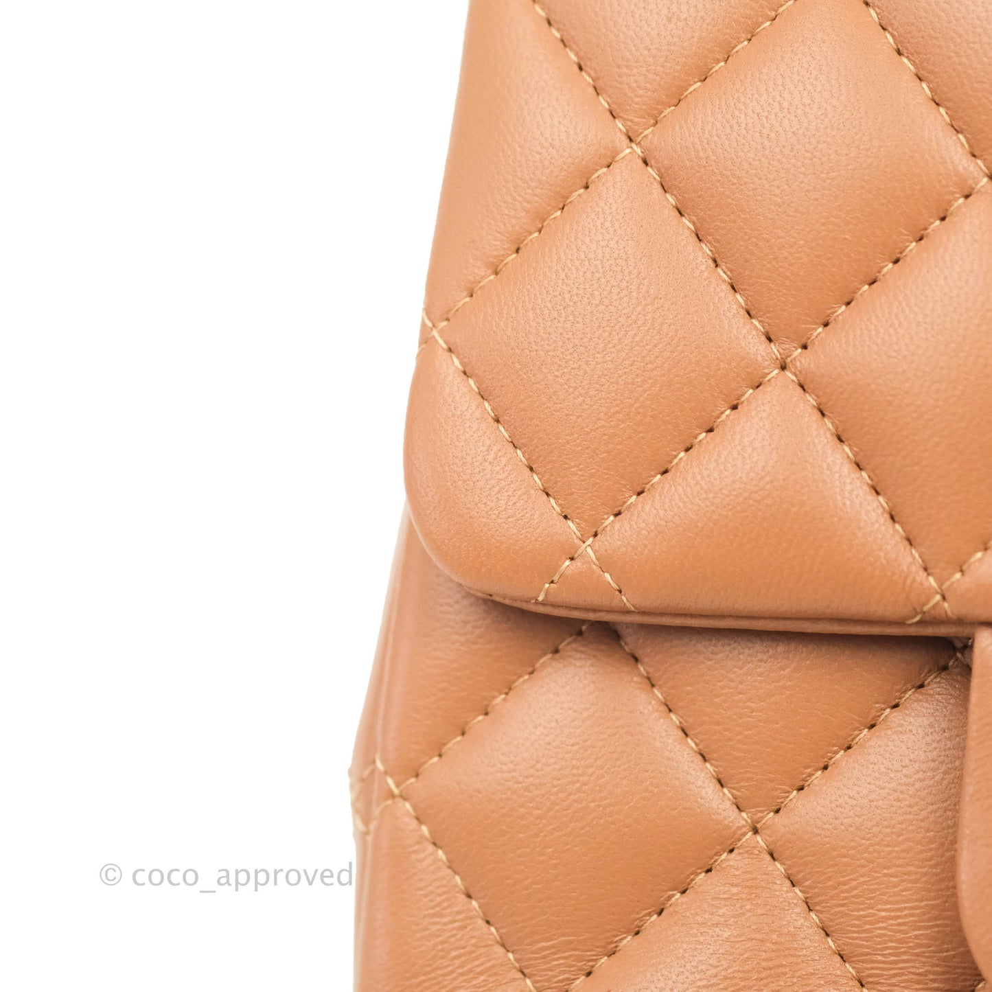 Chanel Classic Quilted Mini Square Caramel Dark Beige Lambskin Gold Hardware
