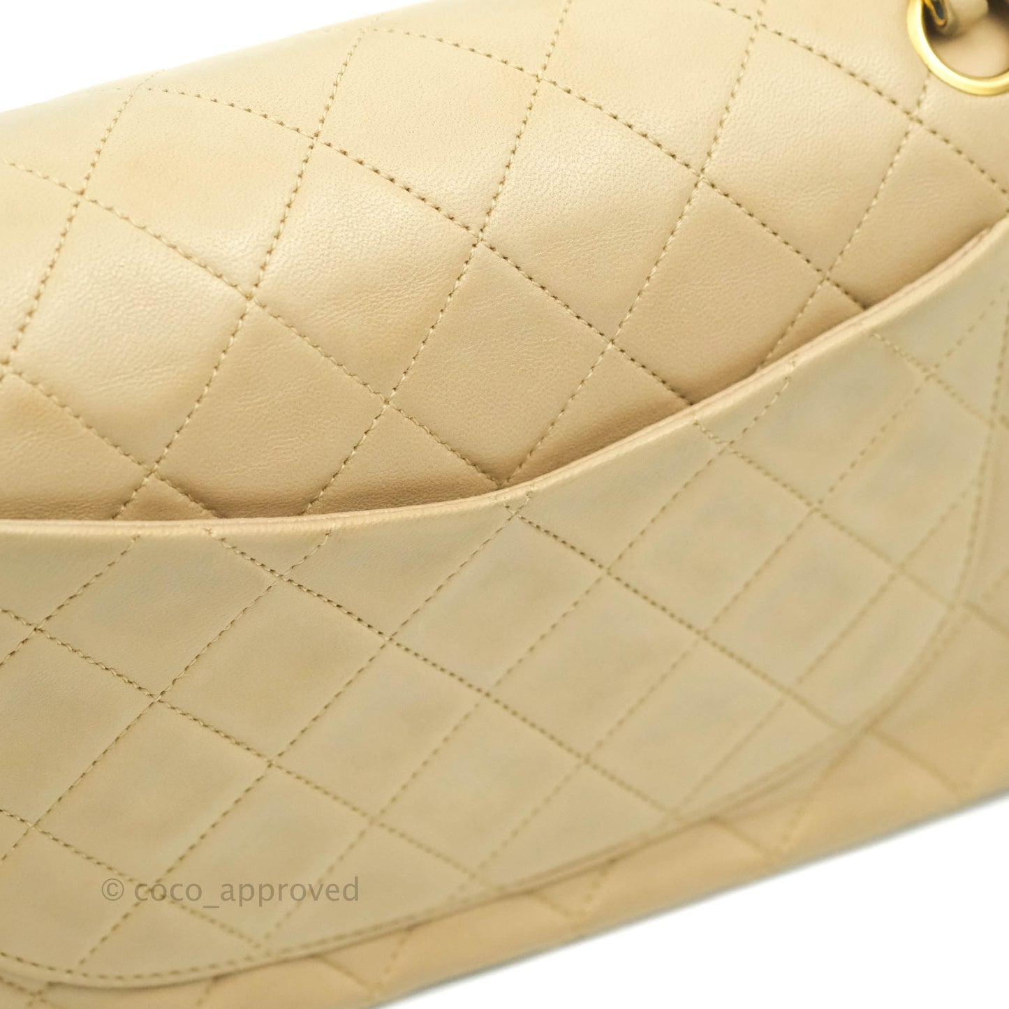 Chanel Classic Vintage Small Flap Beige Lambskin 24K Gold Hardware