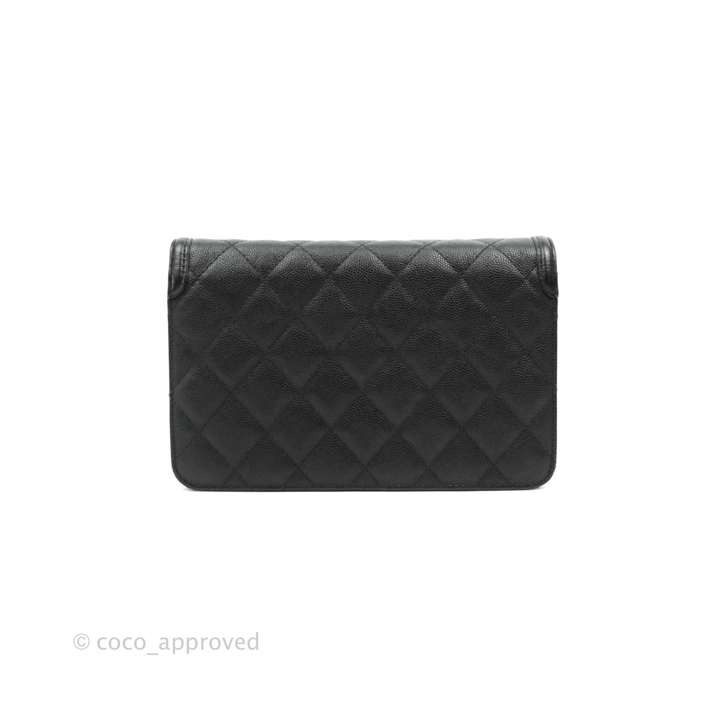 Chanel Filigree Wallet on Chain WOC Black Caviar Gold Hardware