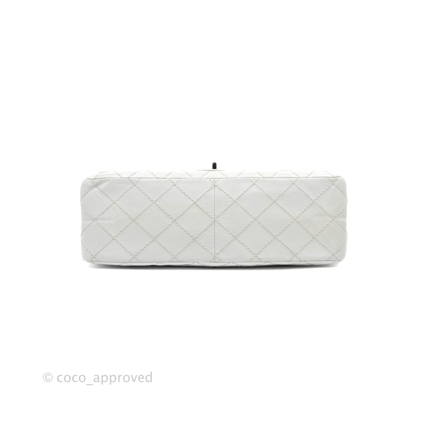 Chanel Quilted Reissue 226 Flap White Aged Calfskin Gun Metal Hardware