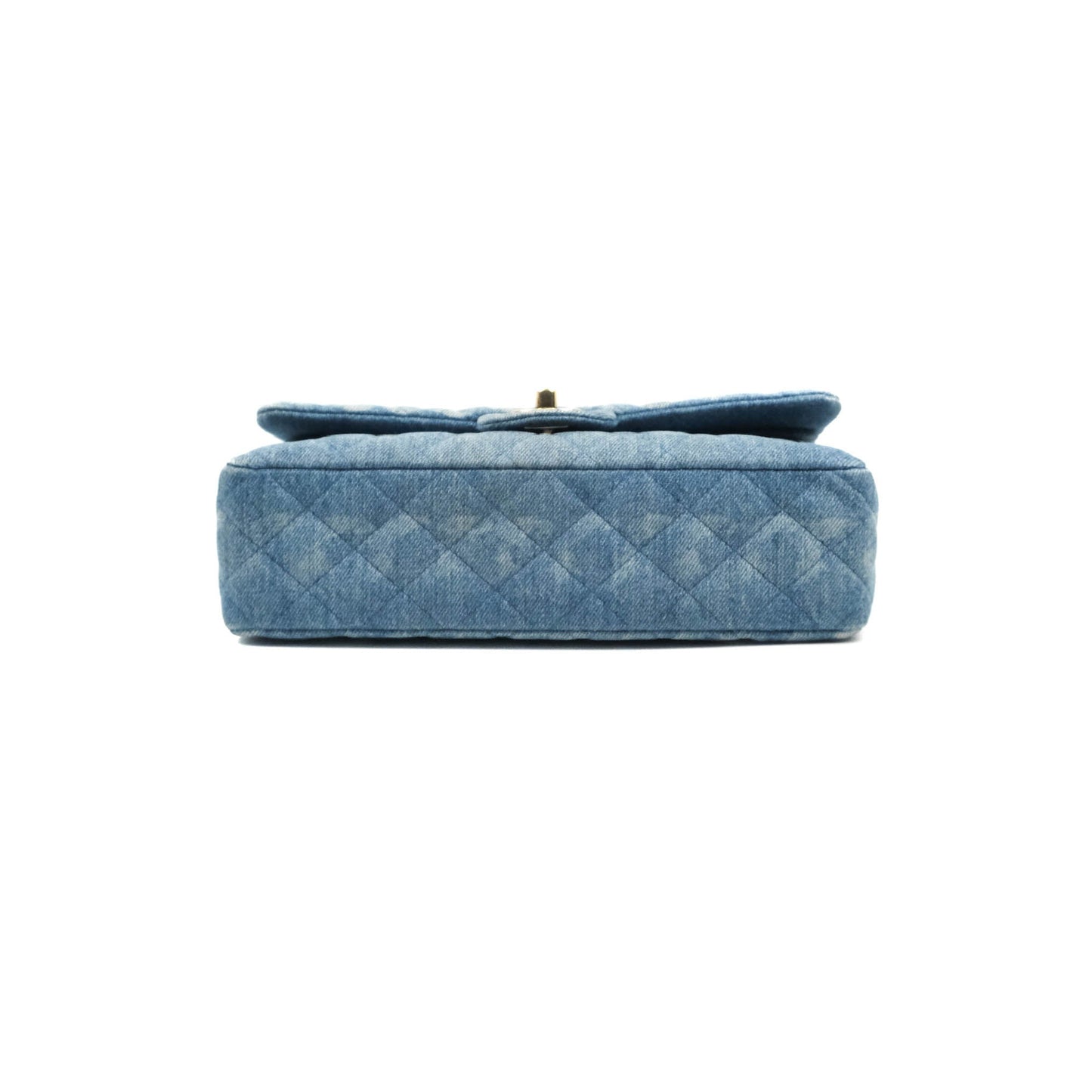 Chanel Classic M/L Medium Flap Quilted Washed Denim Gold Hardware