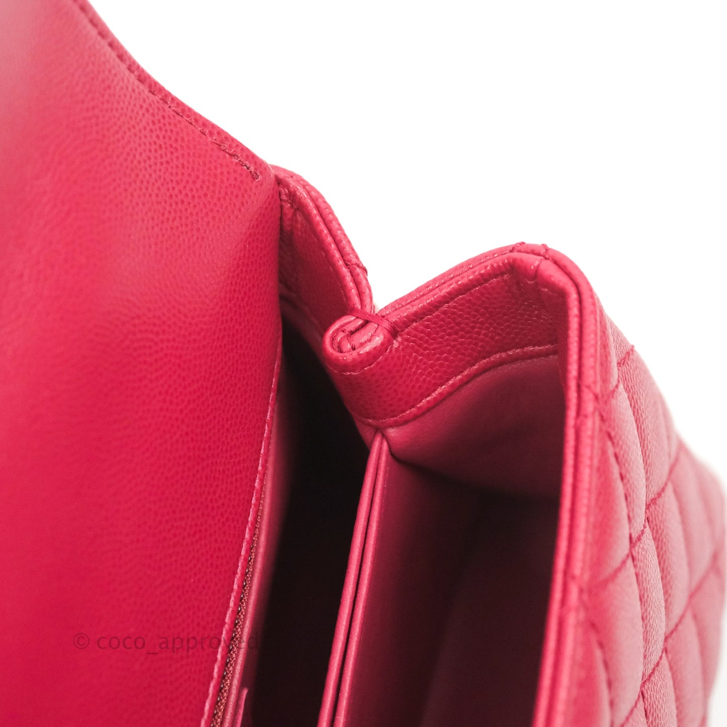 Chanel Small Coco Handle Quilted Dark Pink Caviar Gold Hardware 21A