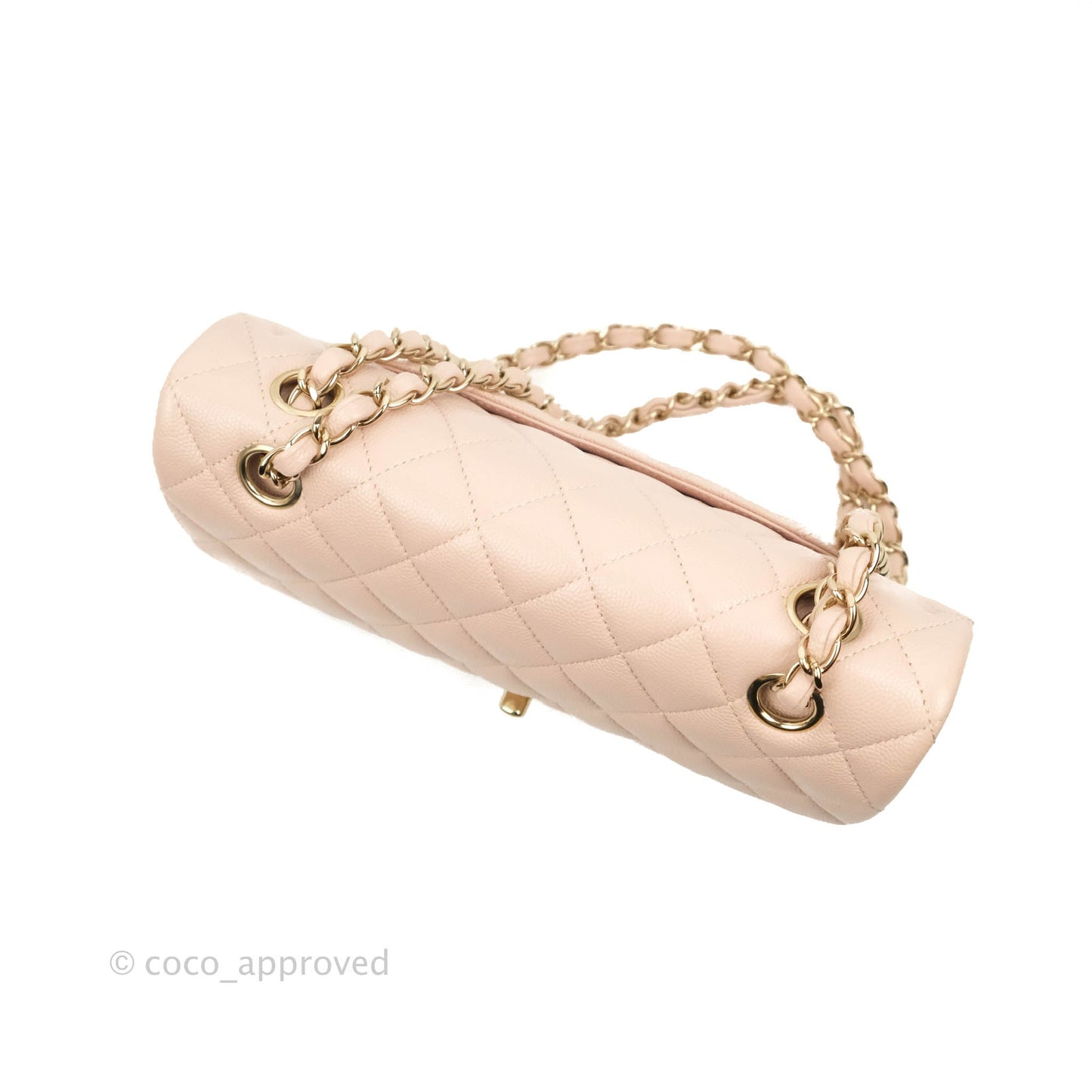 Chanel Small Classic Quilted Flap Rose Clair Pink Caviar Gold Hardware 21C