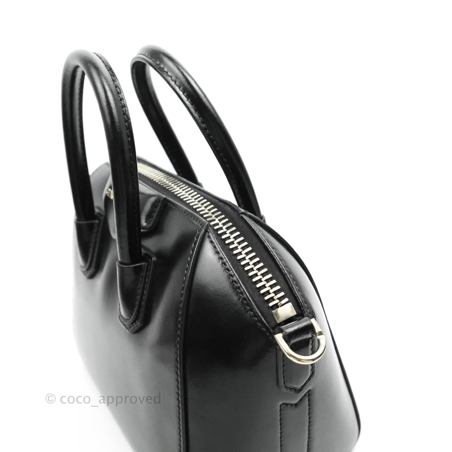 Givenchy Antigona Black Glazed Calfskin Silver Hardware