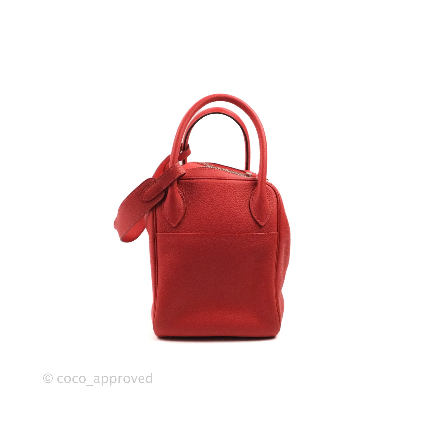 Hermès Lindy 30 Red Clemence Palladium Hardware