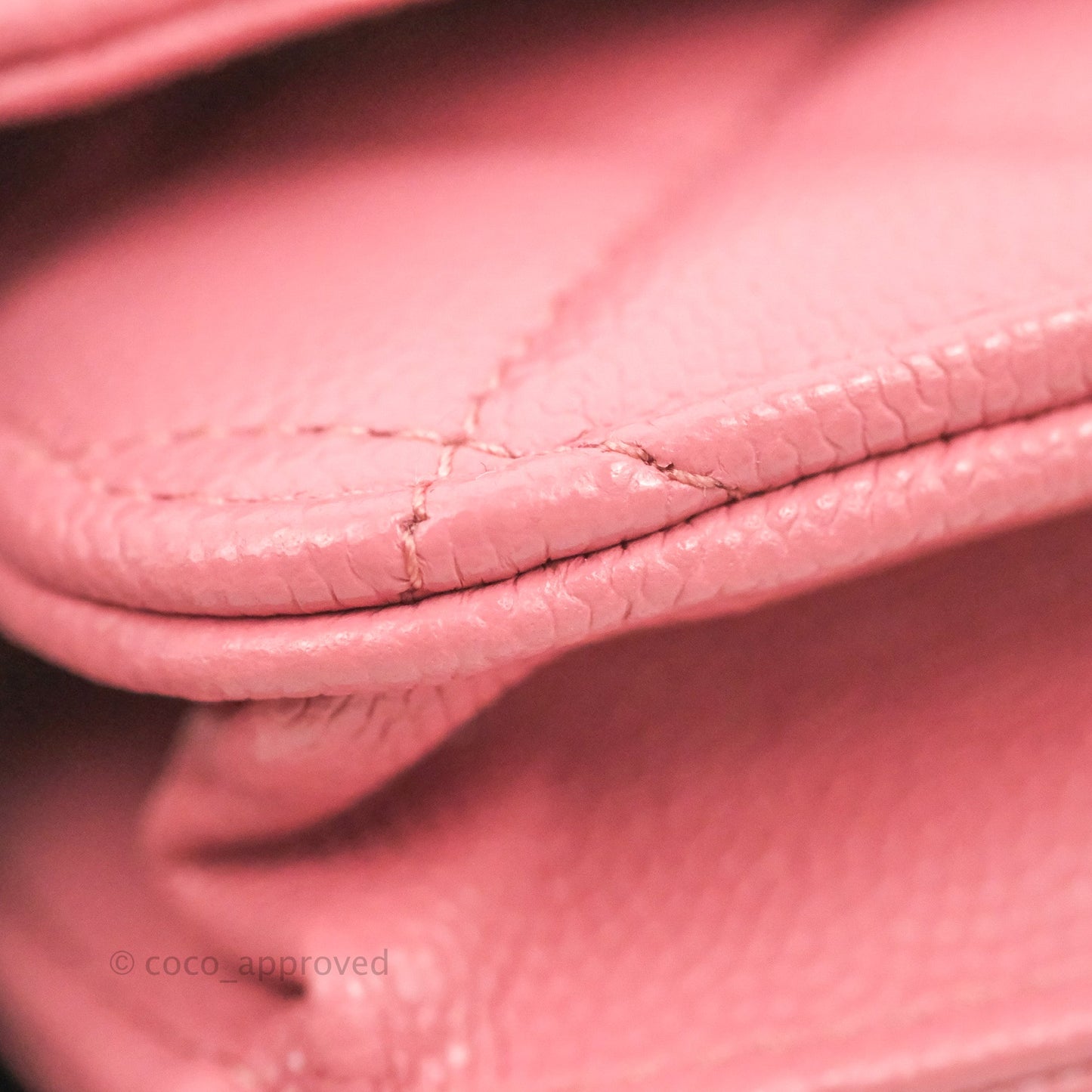 Chanel Quilted Classic Wallet on Chain WOC Pink Caviar Gold Hardware