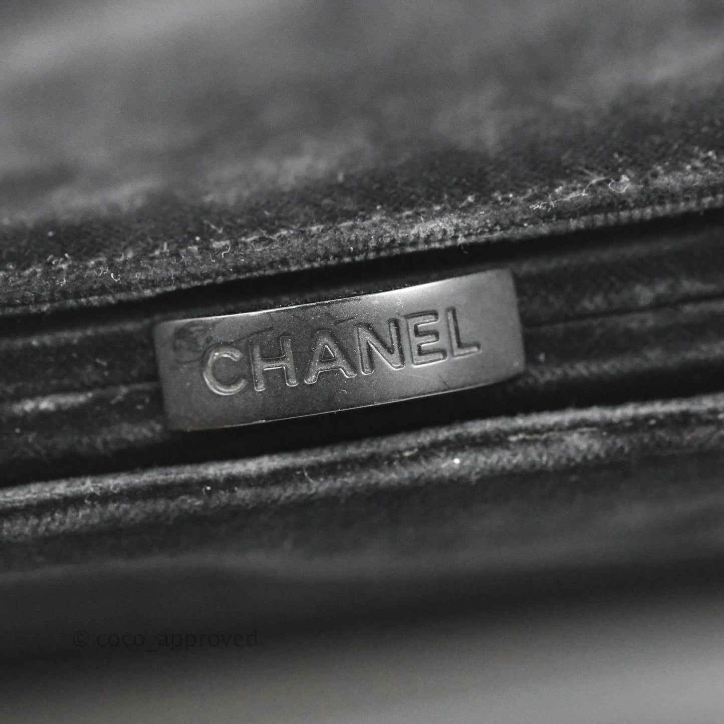 Chanel Vintage CC Handbag So Black Velvet