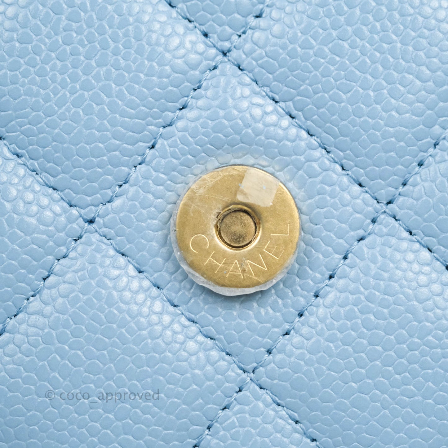 Chanel Top Handle Pick Me Up Wallet On Chain WOC Blue Caviar Gold Hardware 22S