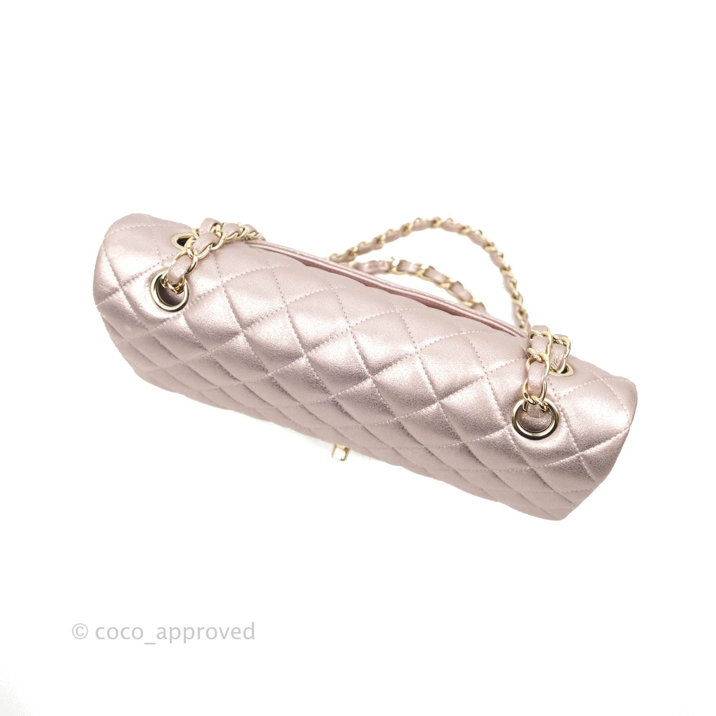 Chanel Classic M/L Medium Double Flap Rose Gold Pink Lambskin Gold Hardware