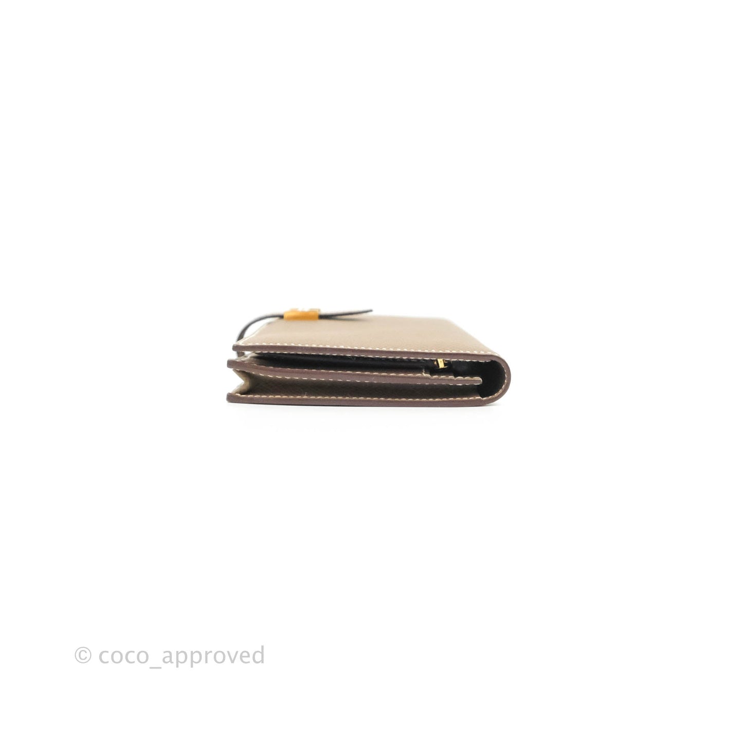 Hermès Bearn Wallet Etoupe Epsom Gold Hardware