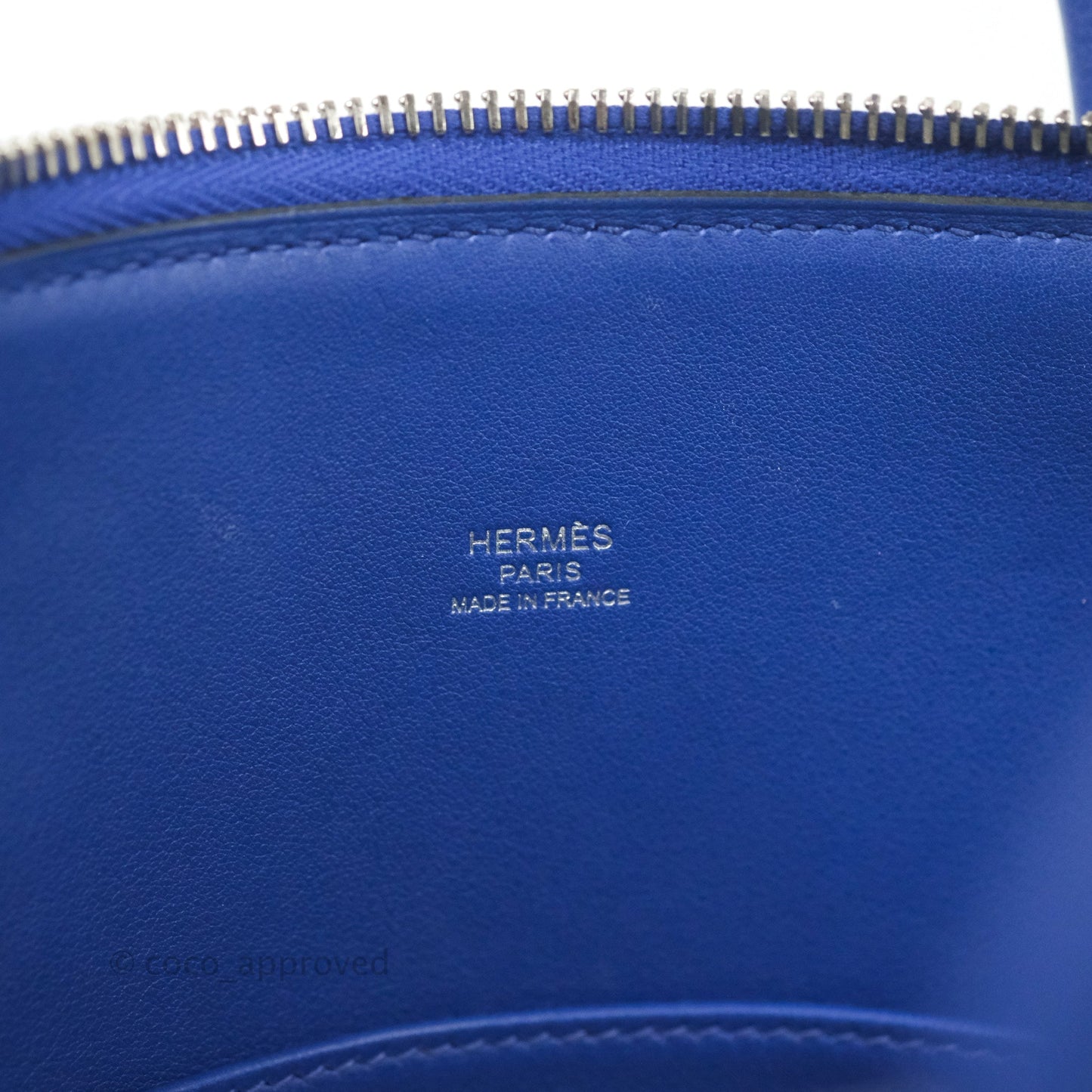 Hermès Bolide 1923 31 Bleu Royal Evercolor Palladium Hardware