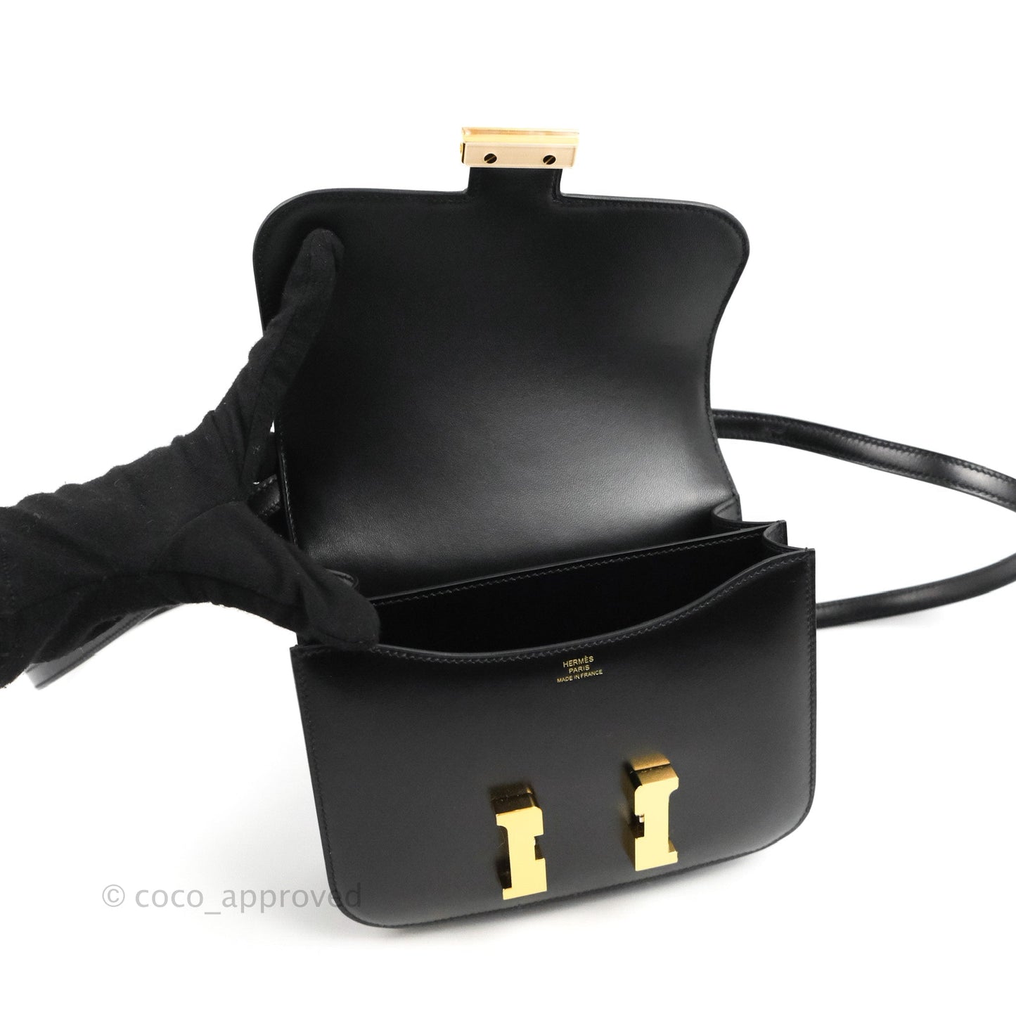 Hermès Constance Mini 18cm Black Box Leather Gold Hardware
