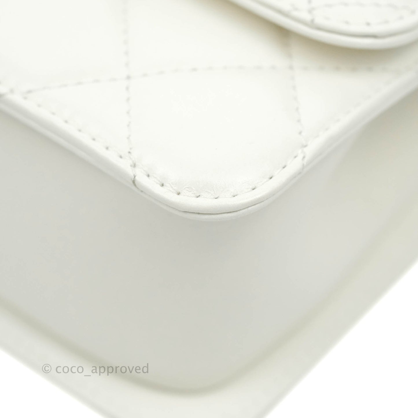 Chanel Quilted Mini Perfect Fit Adjustable White Calfskin Gold Hardware