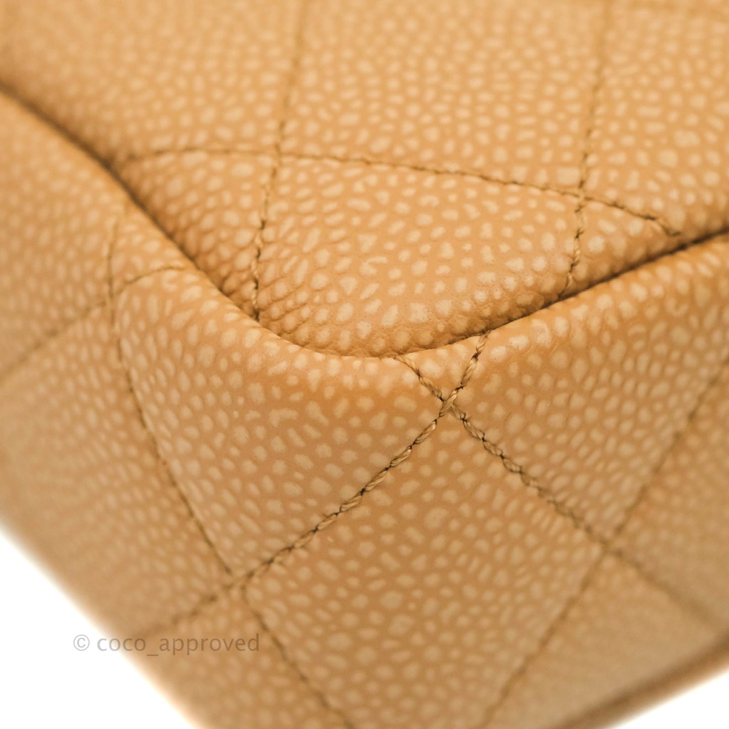 Chanel Camera Bag Caramel Dark Beige Caviar Gold Hardware
