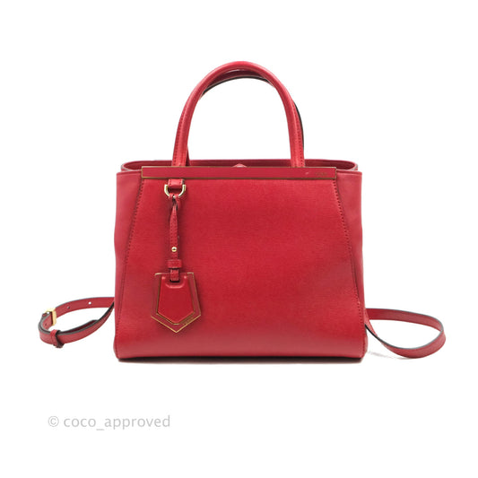 Fendi 2 Jours Red Bag Gold Hardware