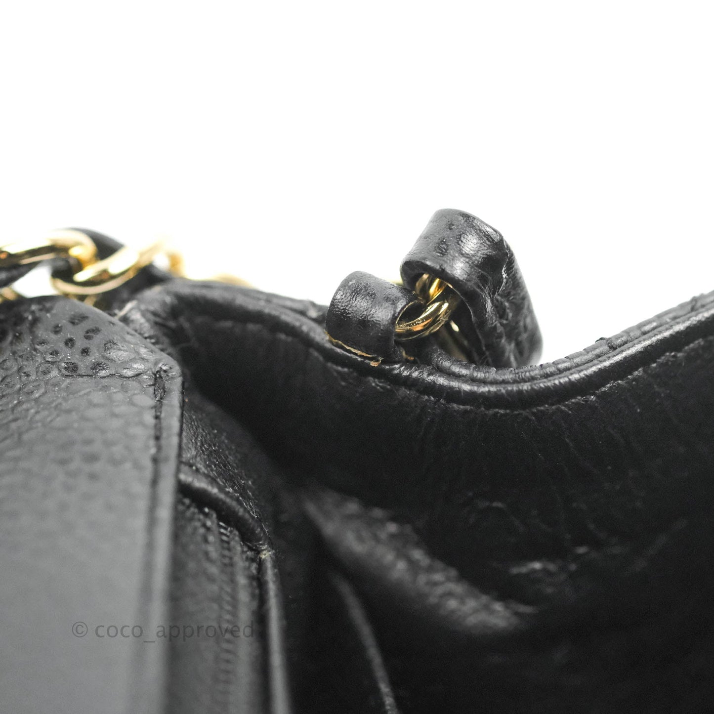 Chanel Quilted Mini Square Flap Bag Black Caviar 24K Gold Hardware