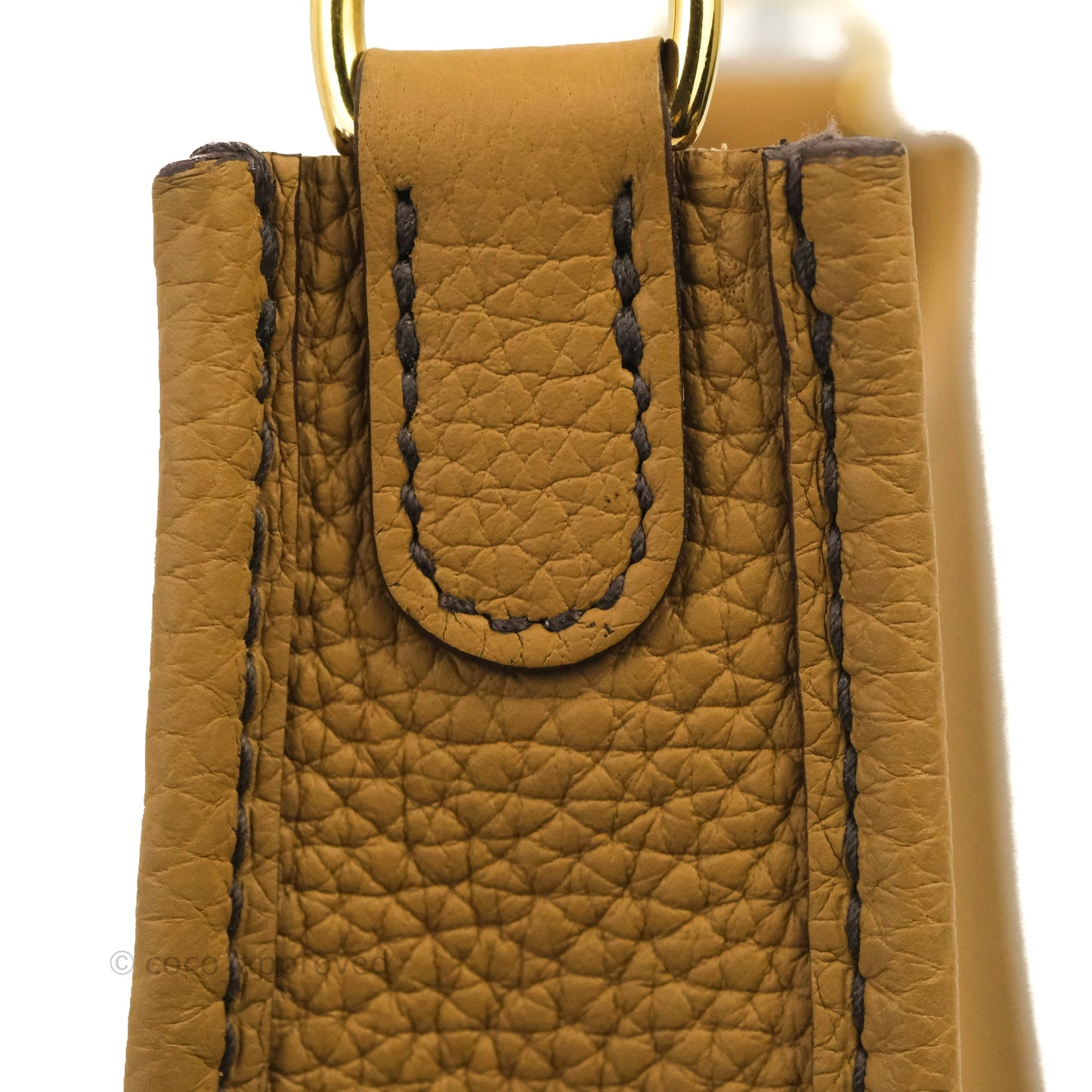 Hermès Mini Evelyne 16 Biscuit 48 Clemence Gold Hardware