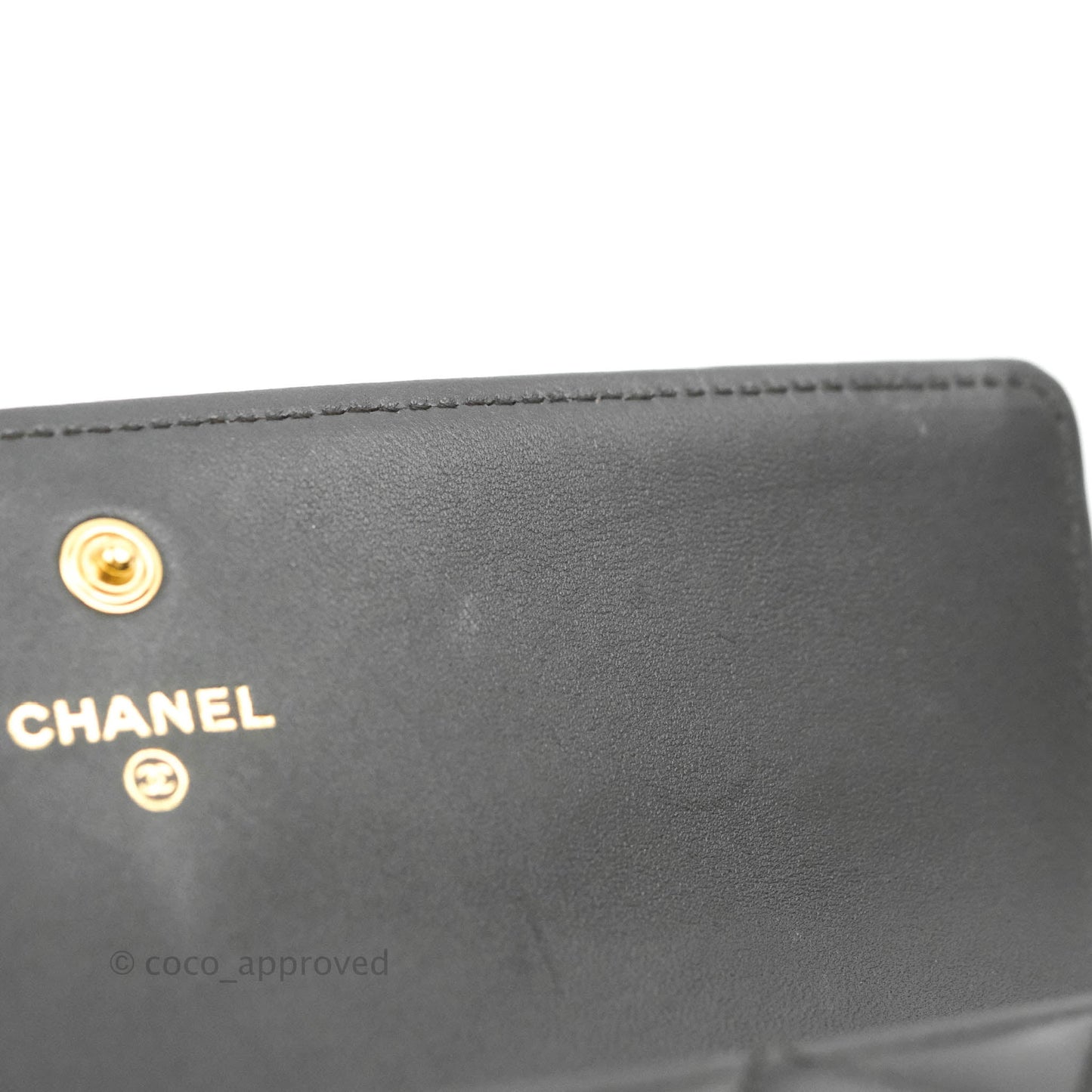Chanel Quilted Boy Flap Long Wallet Dark Purple Lambskin Gold Hardware
