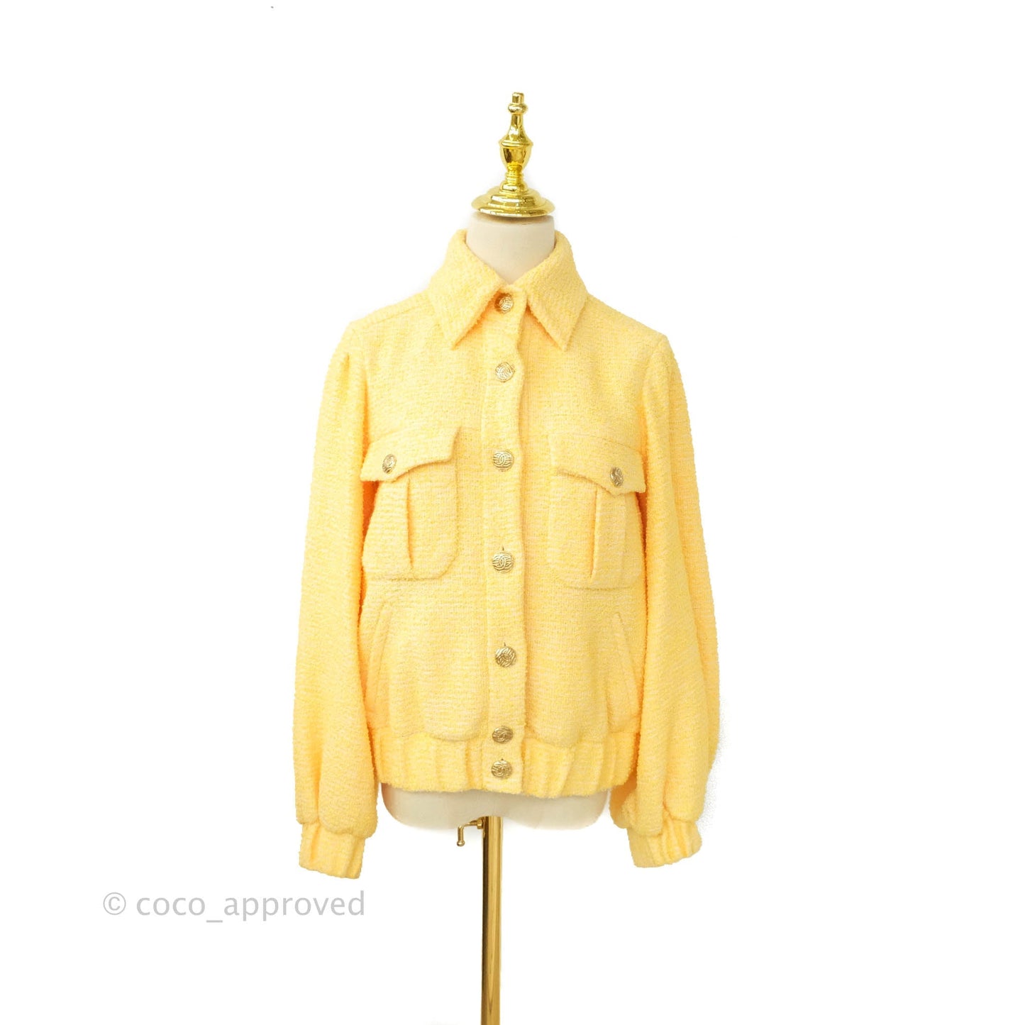 Chanel Yellow Tweed Jacket 21S