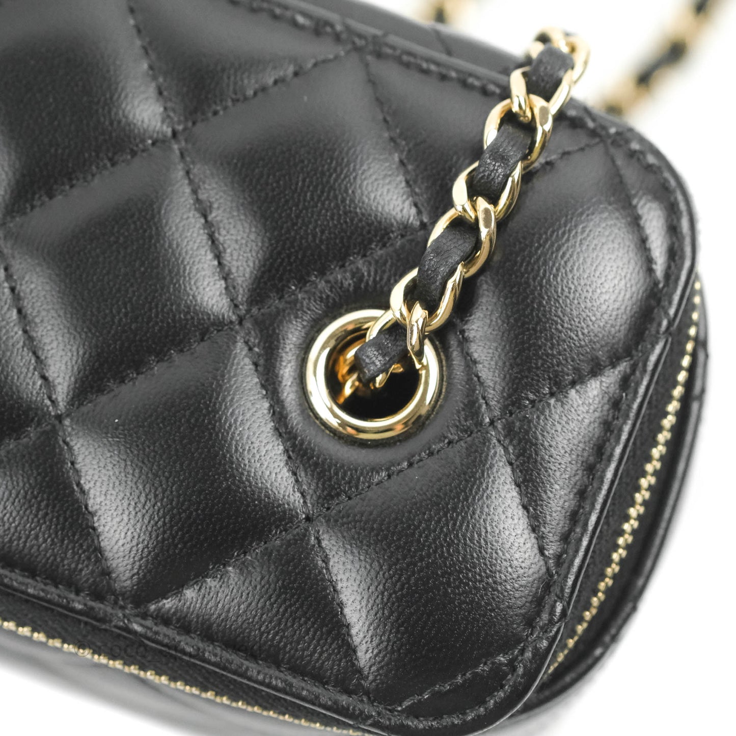 Chanel Classic Vanity with Chain Black Lambskin Gold Hardware