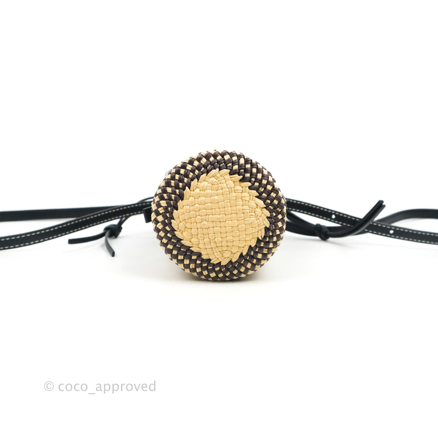 Loewe Cylinder Pocket In Raffia and Calfskin
