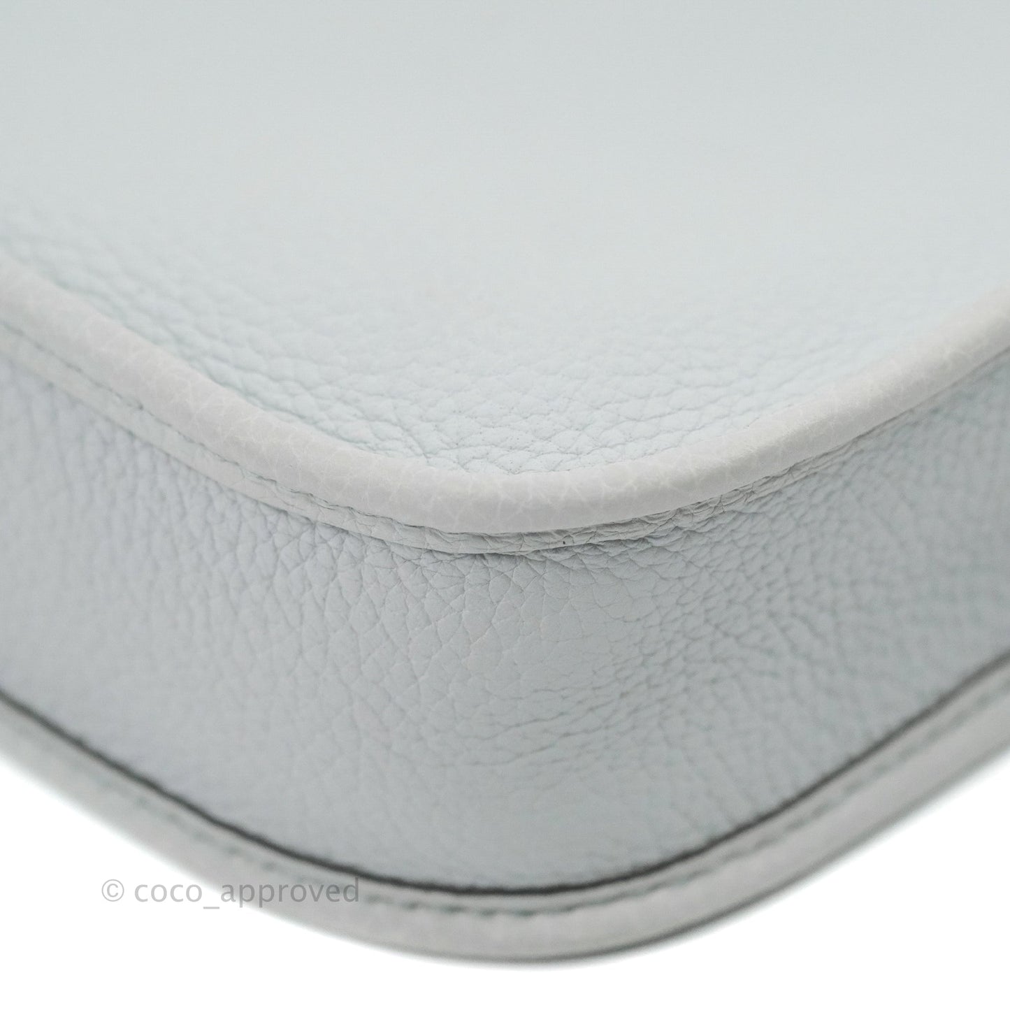 Hermès Mini Evelyne 16 Bleu Pale 08 Clemence/ Gris Etain 8F Gold Hardware