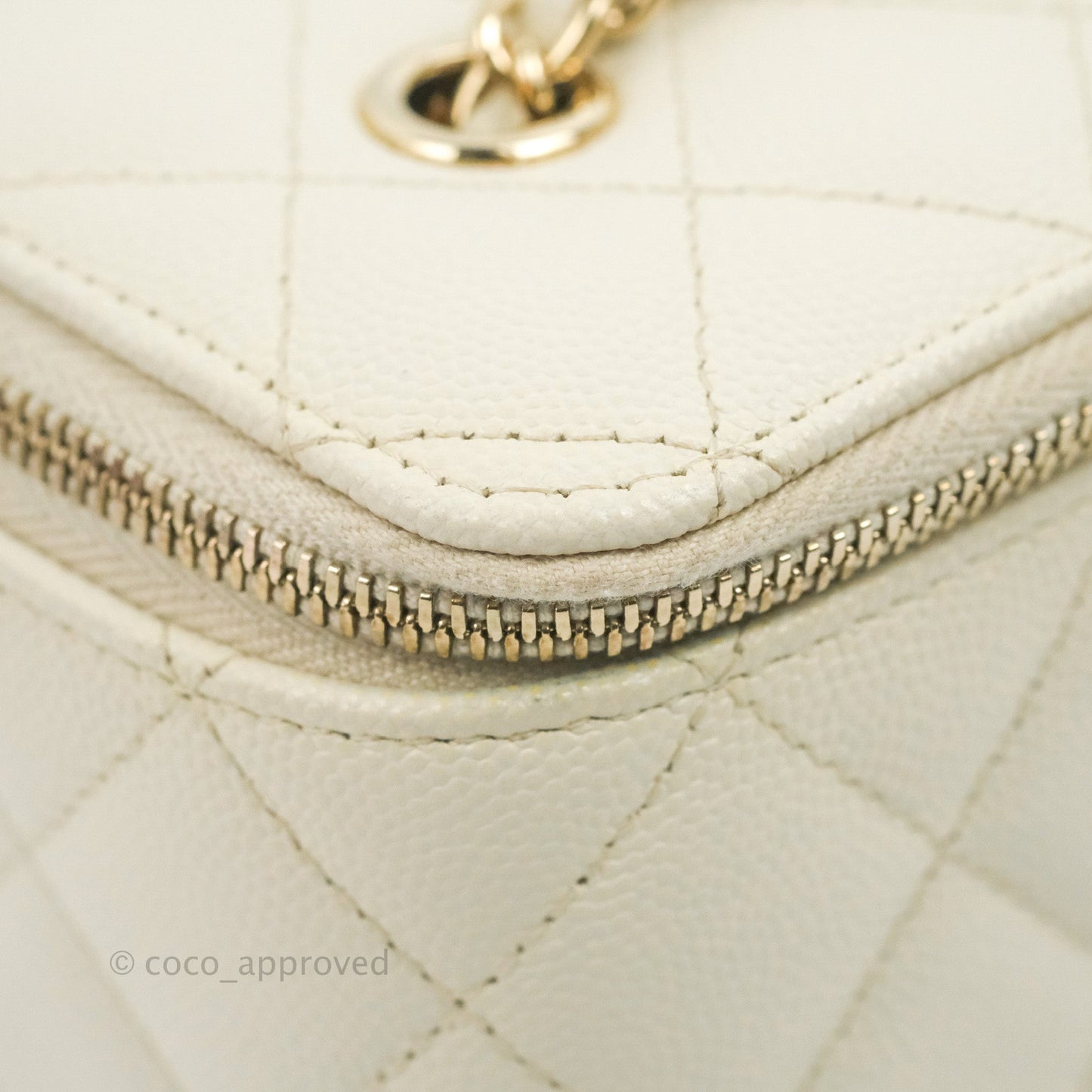 Chanel Classic Vanity with Chain Ivory Caviar Gold Hardware