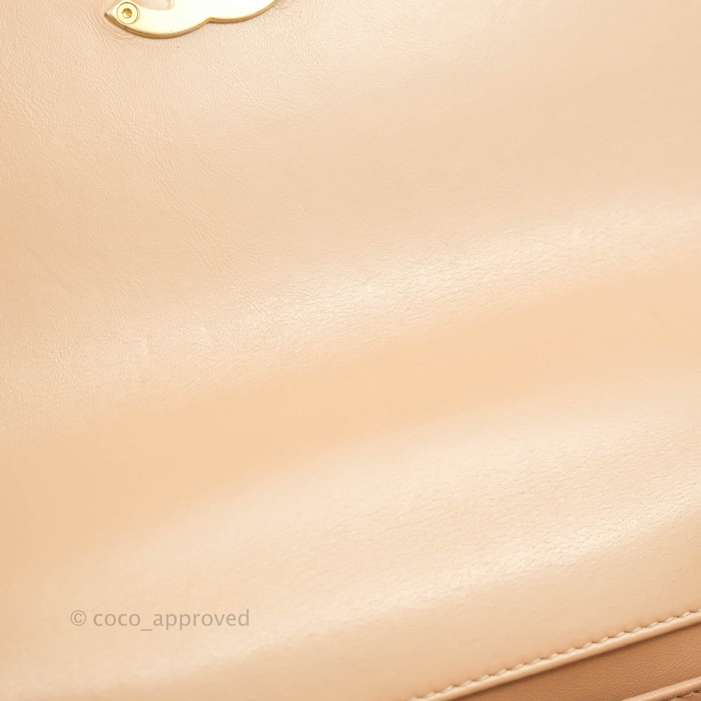 Chanel Quilted Perfect Fit Adjustable Beige Calfskin Gold Hardware 21A