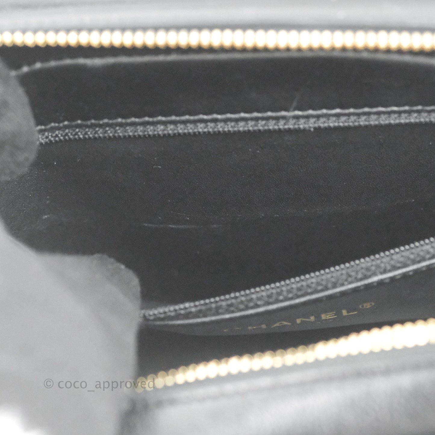 Chanel Medal Envelope Flap Bag Chevron Black Calfskin Aged Gold Hardware