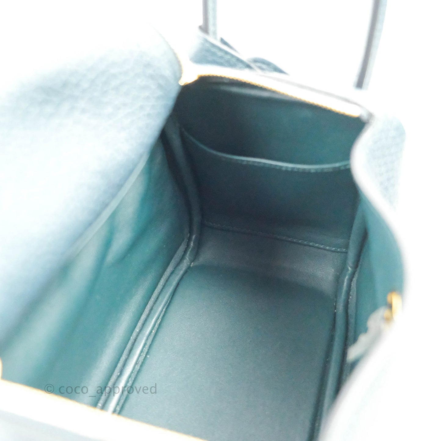 Hermès Mini Lindy 20 Vert Cypres Clemence Gold Hardware