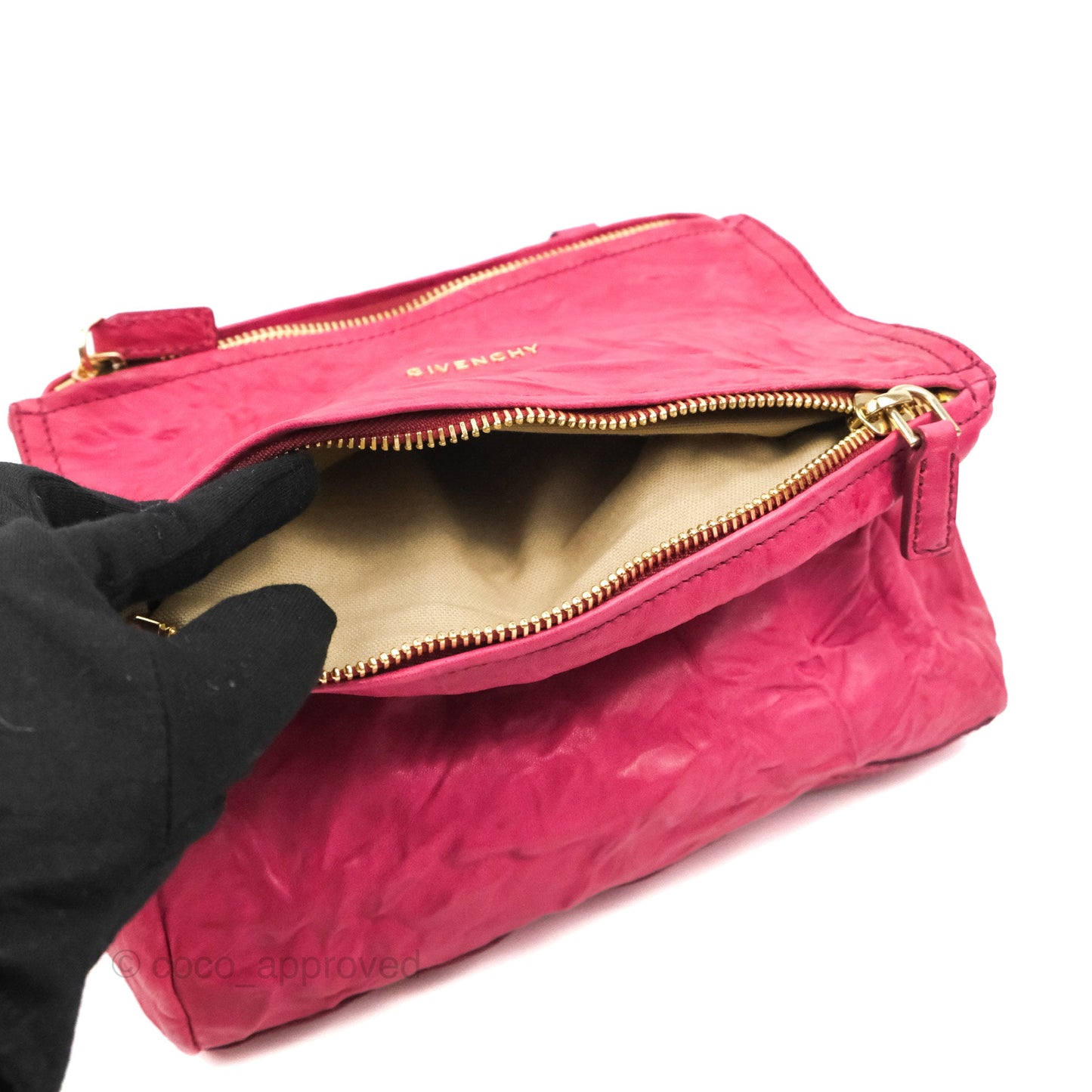 Givenchy Pandora Bag Dark Pink Crinkled Leather