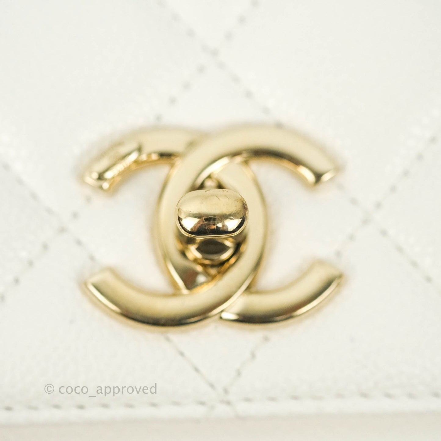 Chanel Quilted Small Business Affinity Flap White Caviar Gold Hardware