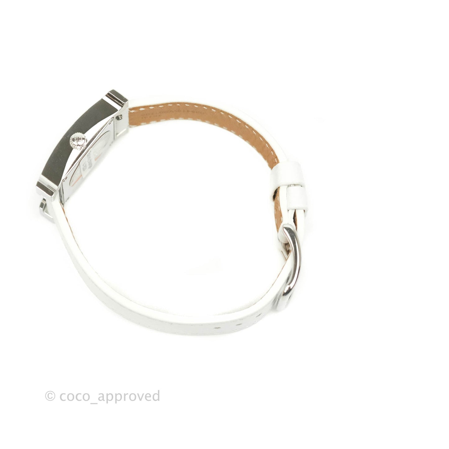 Hermès Heure H PM White Epsom Strap