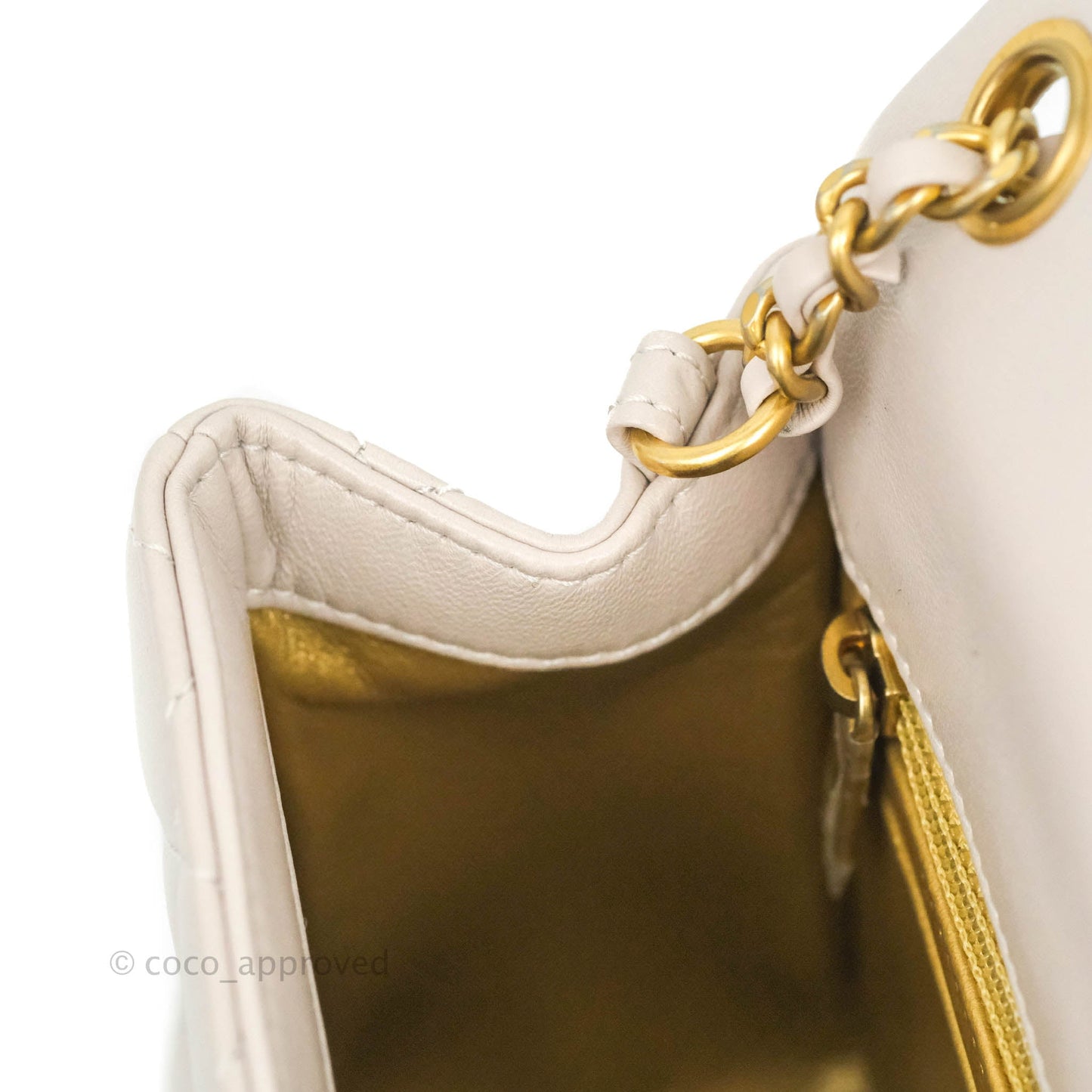 Chanel Mini Square Pearl Crush Quilted Pale Lilac Lambskin Gold Hardware