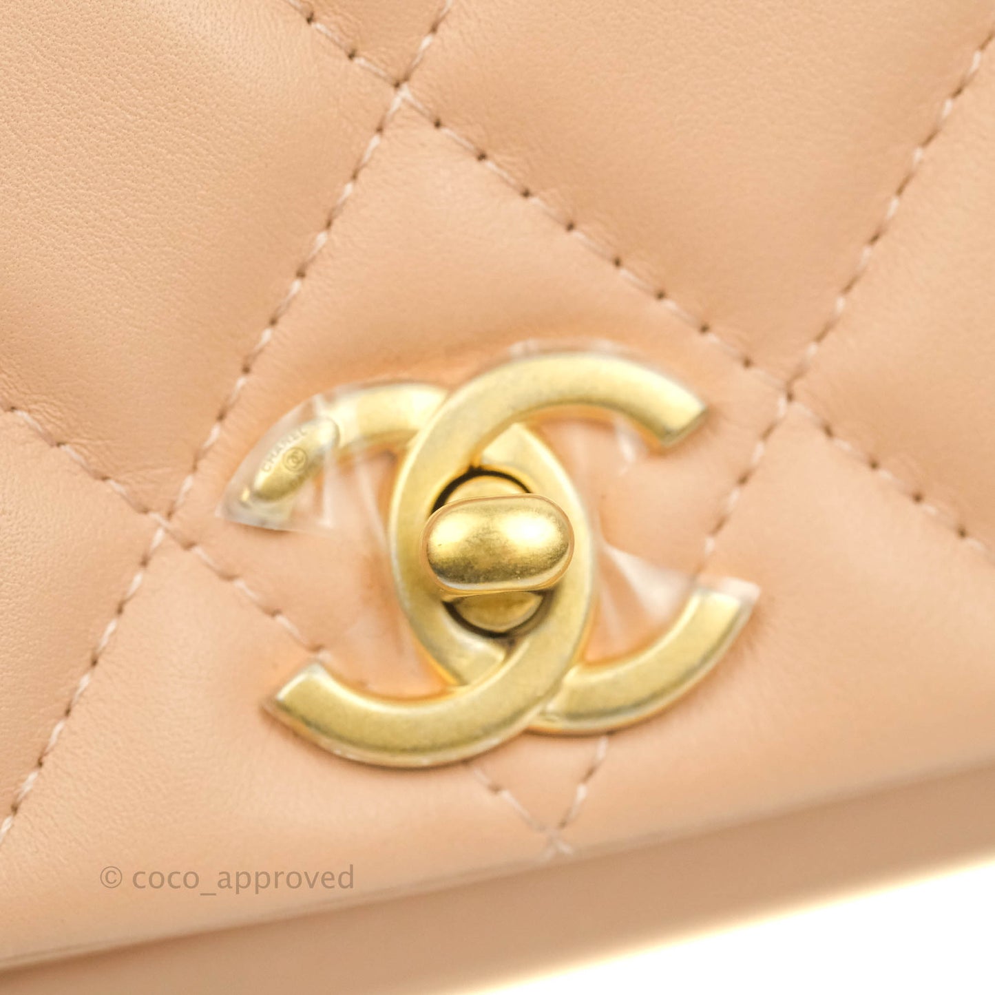 Chanel Clutch with Chain Beige Pink Calfskin Aged Gold Hardware